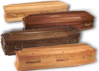 Many varieties of beautifully finished coffins